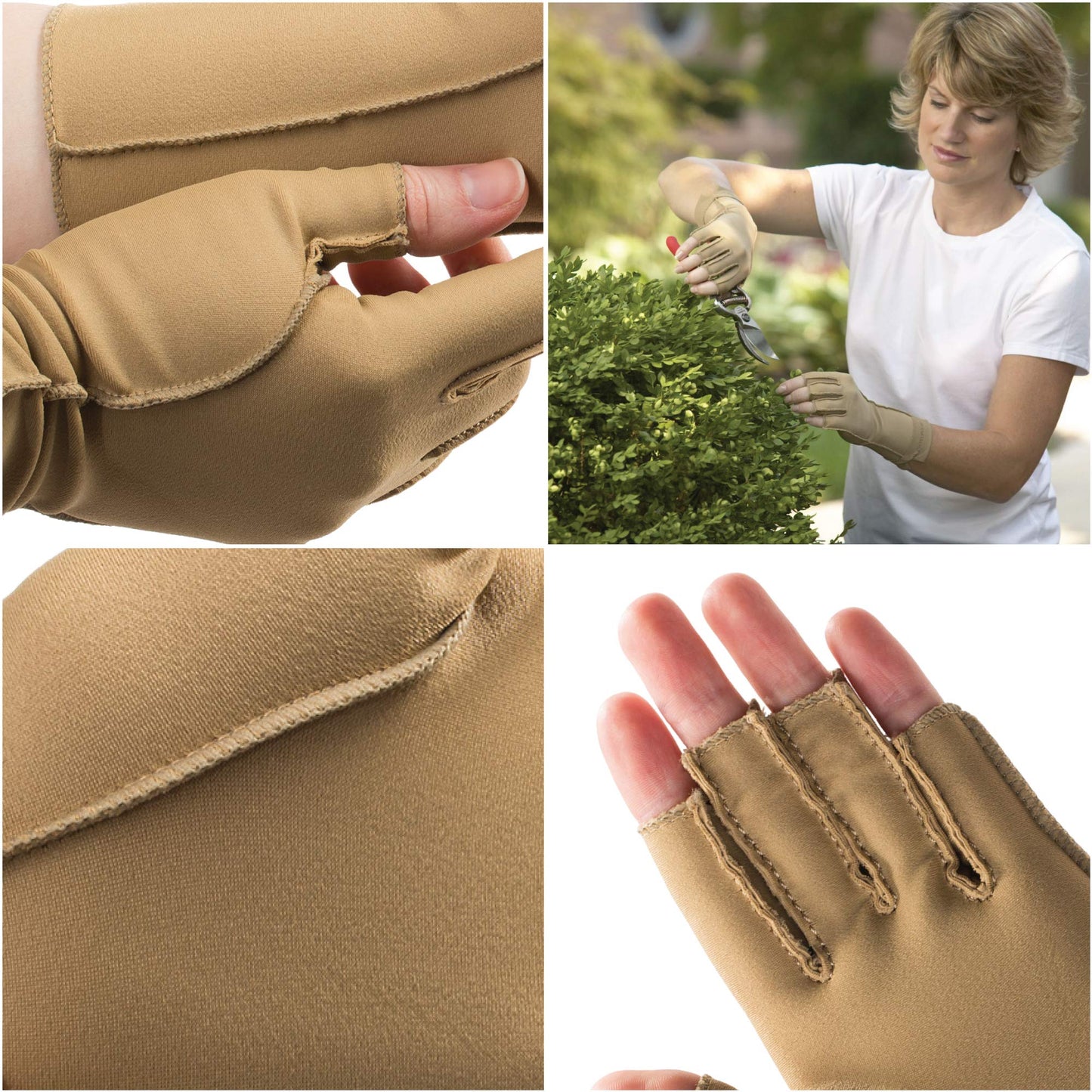 isotoner Women & Men Arthritis Compression Rheumatoid Pain Relief Gloves for joint support with Open/Full finger design
